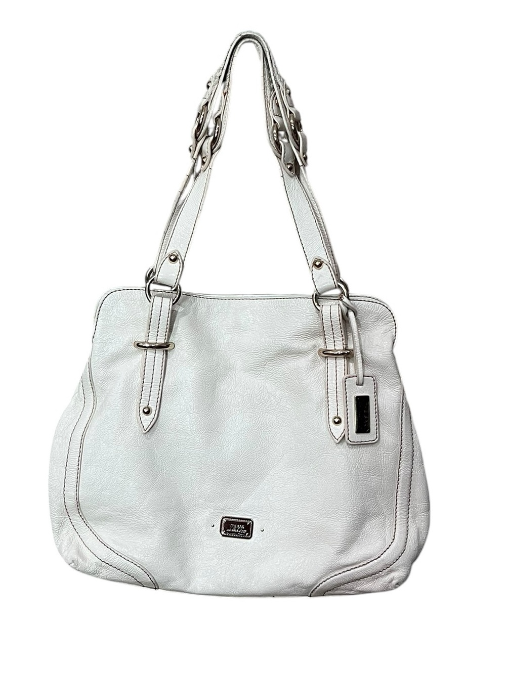 The Sak Shoulder Bag Womens Ivory Pebbled
Leather Satchel Braided Strap - Picture 2 of 13